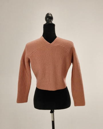 Cardigan Trussardi Jeans roz prăfuit 95% lână 5% cașmir XXS [2]