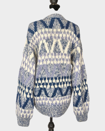 Cardigan 100% mohair tricotat manual în Portugalia cu motive geometrice [2]