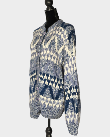 Cardigan 100% mohair tricotat manual în Portugalia cu motive geometrice [1]