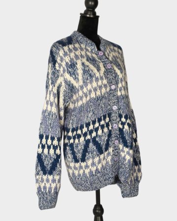 Cardigan 100% mohair tricotat manual în Portugalia cu motive geometrice [3]
