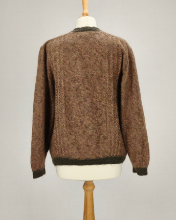 Cardigan Sabri & Lory maro din blend de mohair cu catifea verde [2]
