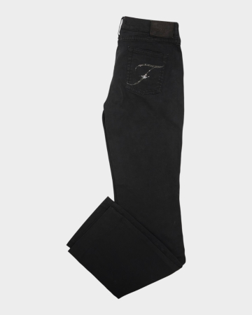 Blugi - Fay jeans negri din bumbac cu elastan, ușor evazați, mărime 26