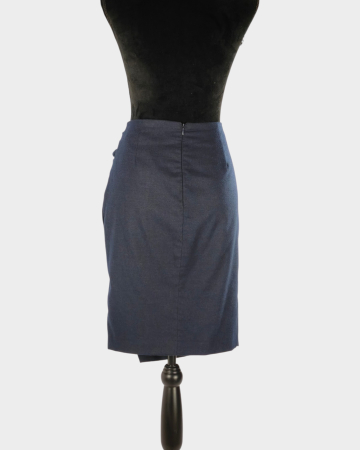 Fustă Armani Jeans bleumarin din blend de lână cu drapaj lateral [2]