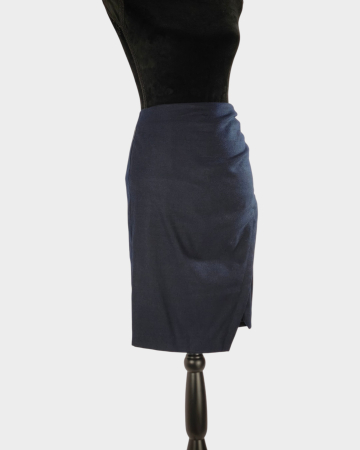 Fustă Armani Jeans bleumarin din blend de lână cu drapaj lateral [3]