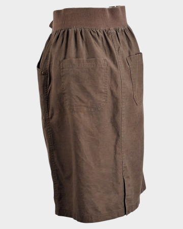 Fusta midi BPC Bonprix Collection 100 bumbac maro [2]