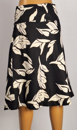 Fustă H&M 100% in cu imprimeu vegetal alb-negru [2]