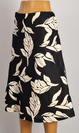Fuste - Fustă H&M 100% in cu imprimeu vegetal alb-negru