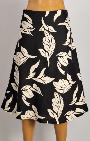 Fustă H&M 100% in cu imprimeu vegetal alb-negru [1]