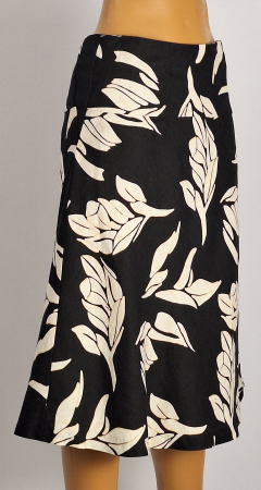 Fustă H&M 100% in cu imprimeu vegetal alb-negru [3]