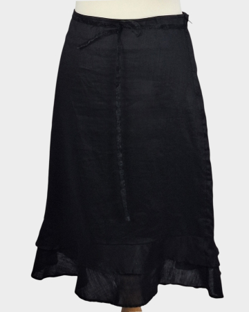 Fuste - Fusta-midi-neagra-HM-100-ramie-volane-Caramia