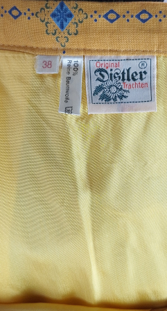 Fustă midi Original Distler Trachten din bumbac galben ocru XS–S [4]