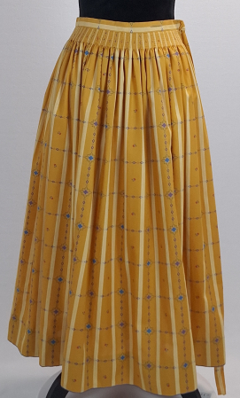 Fuste - Fustă midi Original Distler Trachten din bumbac galben ocru XS–S