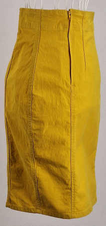 Fustă midi vintage Laura Biagiotti Jeans galben muștar Made in Italy [3]