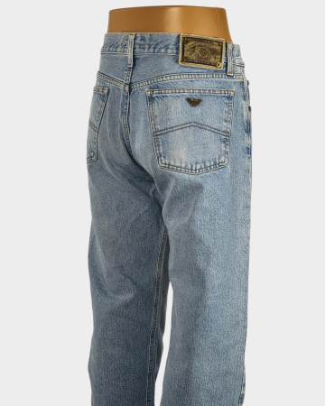Blugi Giorgio Armani bleu din 100% bumbac, croială clasică, mărime L, XL [4]