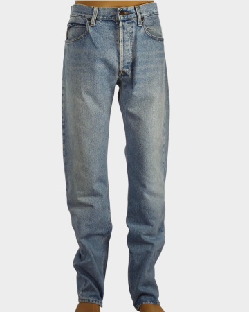Blugi - Blugi Giorgio Armani bleu din 100% bumbac, croială clasică, mărime L, XL