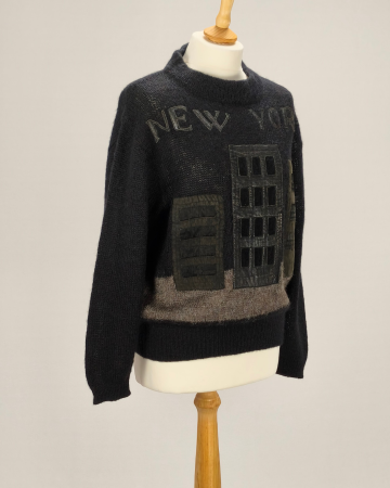 Iceberg pulover Made in Italy lână alpaca mohair cu inserții din piele New York [3]