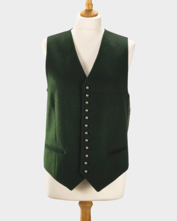 Femei - Lodenfrey vestă verde lână virgină nasturi metalici argintii L