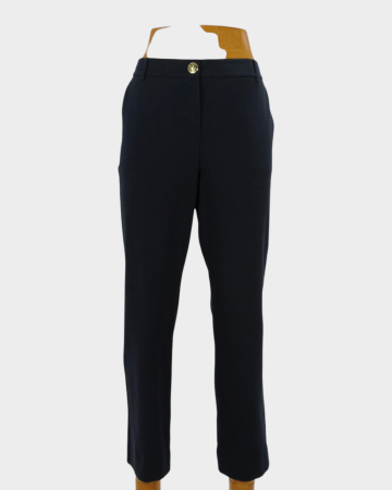 Pantaloni Marella by Max Mara bleumarin cu nasture auriu tip bijuterie – M [2]