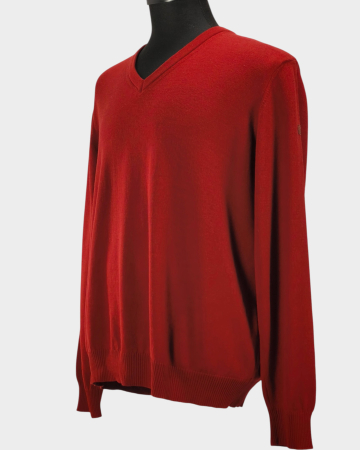 März Classic pulover roșu 100% lână virgină decolteu V,XL [1]