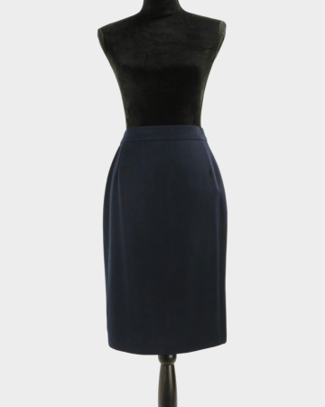 Femei - Fustă Max Mara bleumarin din 100% lână, cu căptușeală cupro – S