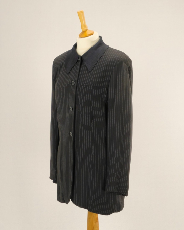 Sacou Max Mara negru cu dungi albe fine, croială dreaptă [2]