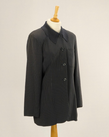 Sacou Max Mara negru cu dungi albe fine, croială dreaptă [3]