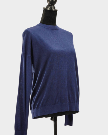 Minimum pulover albastru tricot fin deschidere spate M [3]