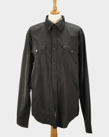 Femei - Motörhead Signature Collection cămașă neagră bumbac broderie spate XL