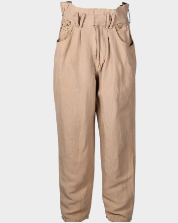 Pantaloni - Pantaloni AJE damă din amestec de in și rayon nude roz