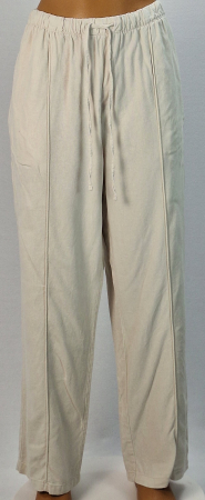 Femei - Pantaloni Anko crem din in și vâscoză cu talie elastică mărime L–XL