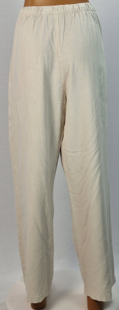 Pantaloni Anko crem din in și vâscoză cu talie elastică mărime L–XL [2]