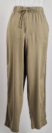 Pantaloni - Pantaloni Bonprix din in și viscoză cu inserții macramé