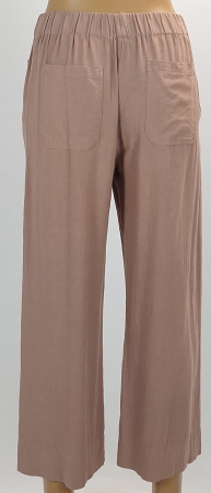 Pantaloni Brownie maro pudrat din in și vâscoză mărime XS–S [3]