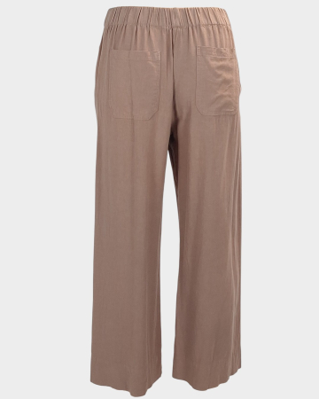 Pantaloni Brownie maro pudrat din in și vâscoză mărime XS–S [2]