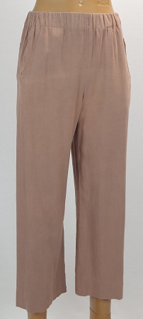 Pantaloni Brownie maro pudrat din in și vâscoză mărime XS–S [1]