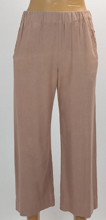 Pantaloni Brownie maro pudrat din in și vâscoză mărime XS–S [2]