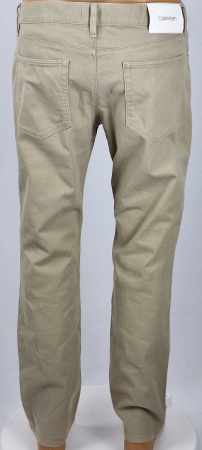 Pantaloni Calvin Klein Straight Fit bej din bumbac cu elastan [1]