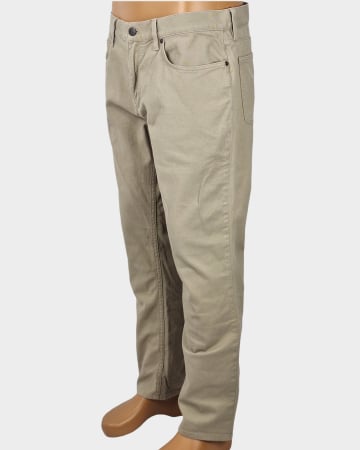 Pantaloni - Pantaloni Calvin Klein Straight Fit bej din bumbac cu elastan