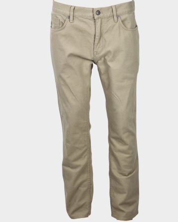Pantaloni Calvin Klein Straight Fit bej din bumbac cu elastan [1]