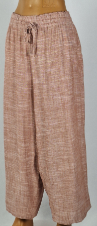 Pantaloni culotte Avella blend de in și vâscoză roz pudrat [1]
