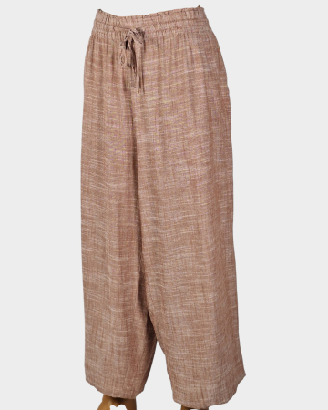 Pantaloni culotte Avella blend de in și vâscoză roz pudrat [1]