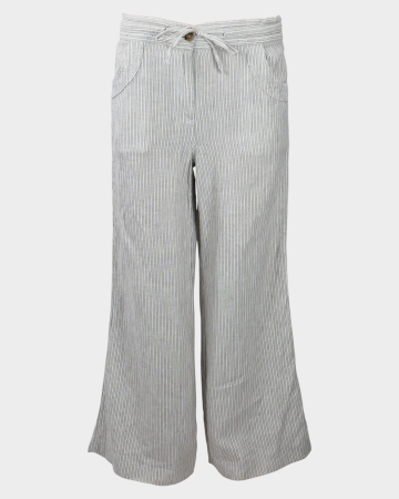 Pantaloni - Pantaloni damă Lands' End 100% in cu dungi fine și croială amplă