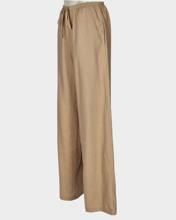 Pantaloni - Pantaloni damă Cotton:On din in și vâscoză bej cu talie elastică