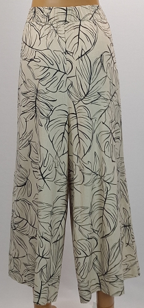 Pantaloni largi ANKO din in și vâscoză cu imprimeu tropical – XXL [2]