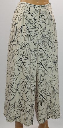Pantaloni largi ANKO din in și vâscoză cu imprimeu tropical – XXL [3]