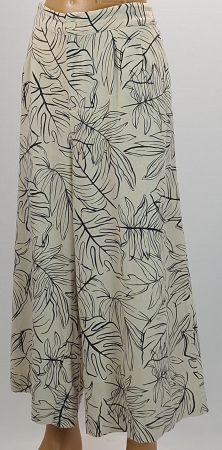 Pantaloni largi ANKO din in și vâscoză cu imprimeu tropical – XXL [1]