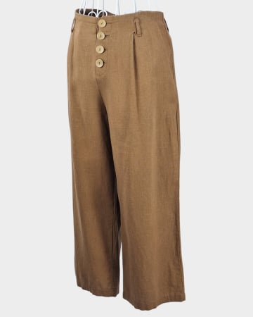 Pantaloni - Pantaloni-largi-maro-Ever-me-in-vascoza-Caramia