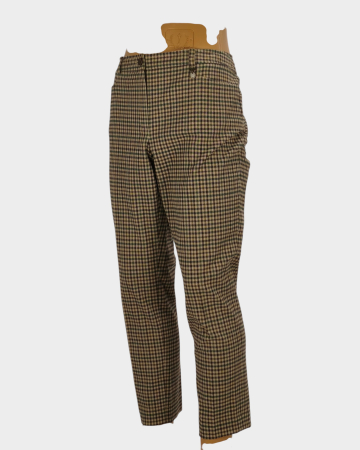Pantaloni Luisa Spagnoli bumbac carouri bej verde maro [1]