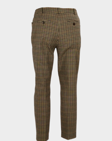 Pantaloni Luisa Spagnoli bumbac carouri bej verde maro [3]