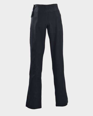 Pantaloni - Pantaloni-negri-canepa-in-talie-inalta-Caramia